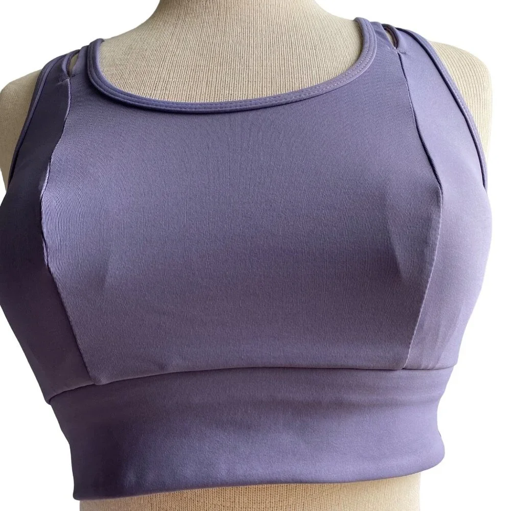 Apana Womens Padded Wireless Sports Bra Size Small Purple Athletic Longline - Picture 5 of 10